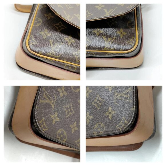 Authentic Louis Vuitton Cartouchiere GM Brown Monogram Shoulder Bag mn423-021926